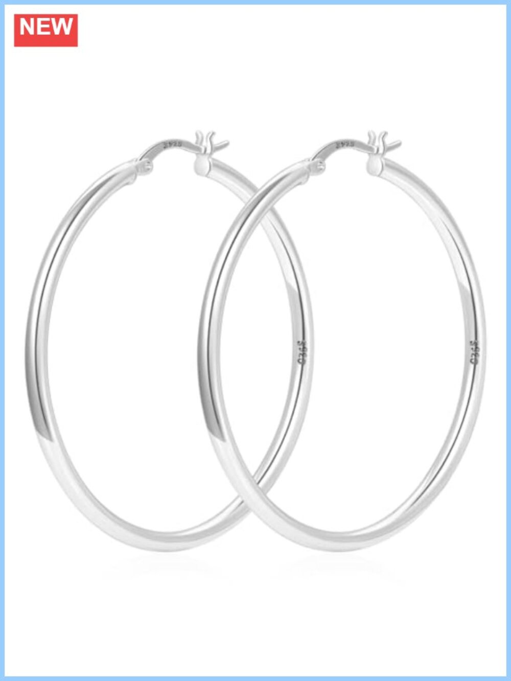 Sterling Silver Hoop Earrings 14k Gold Plated Hypoallergenic Lightweight